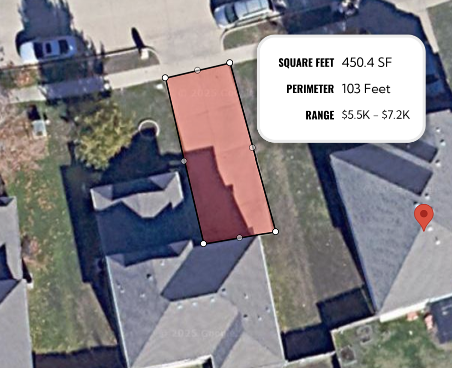 Concrete driveway estimator tool. Measure your driveway and get a price.