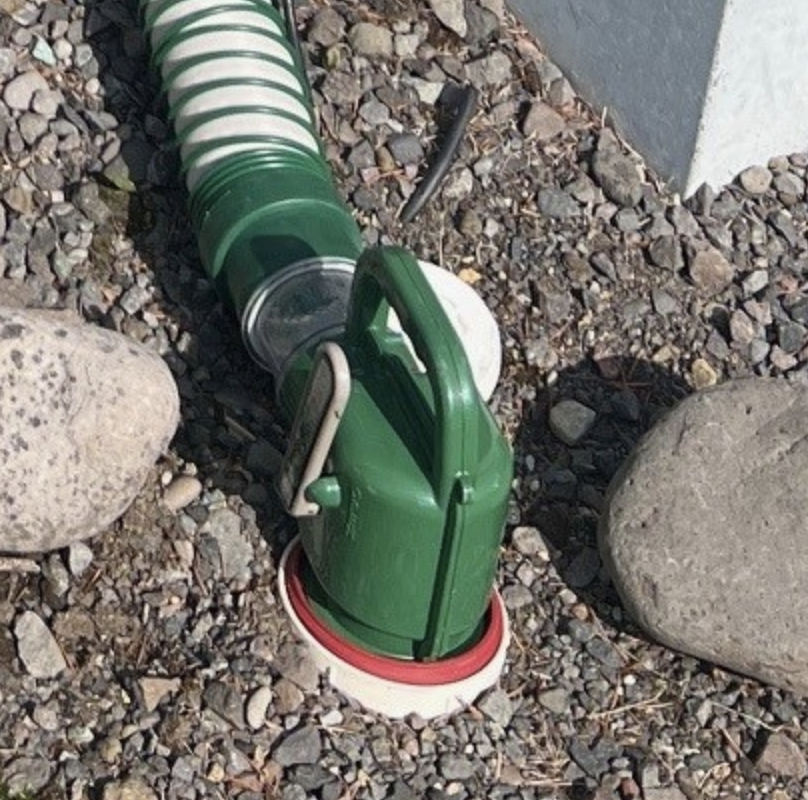 RV pad sewer outlet and hookup
